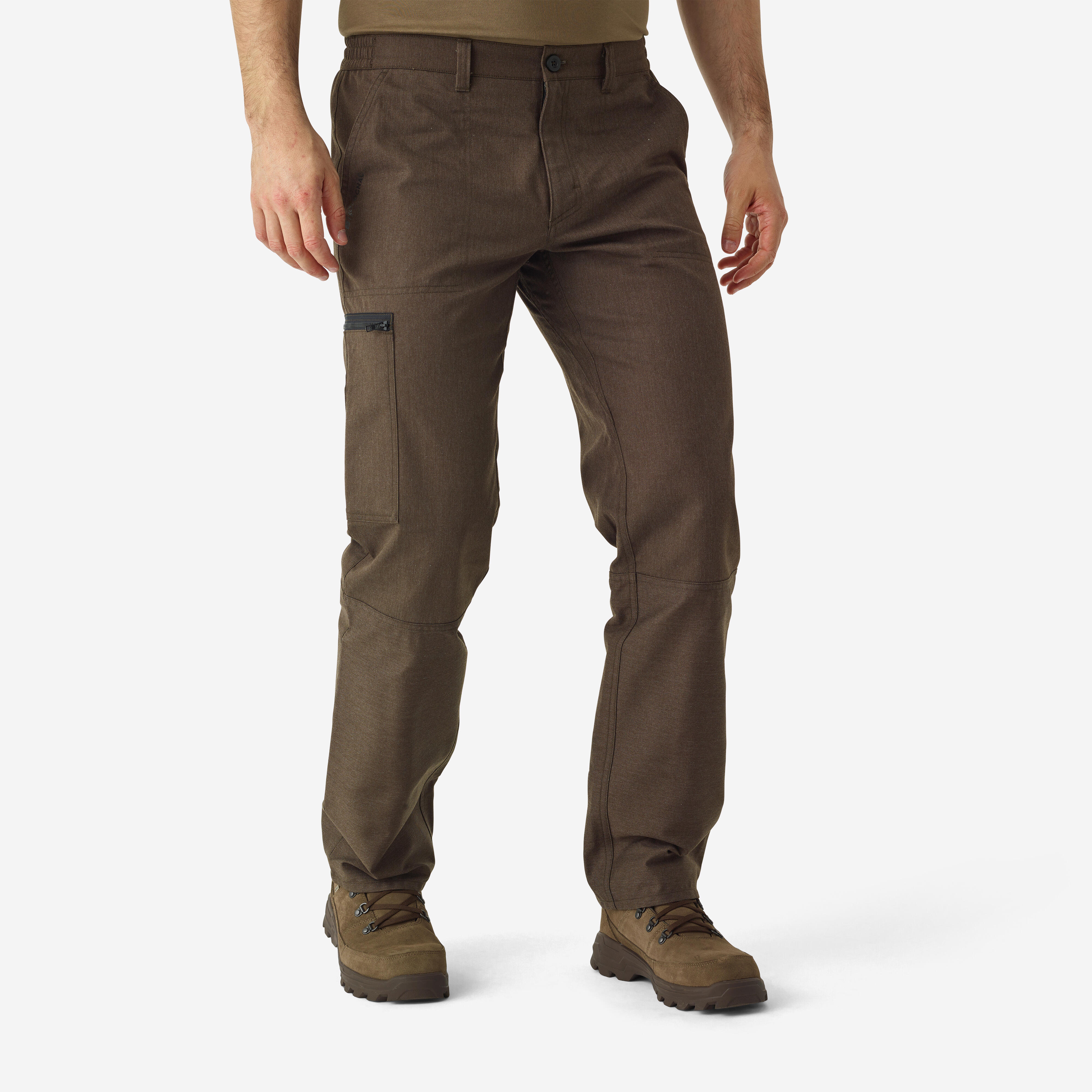 Pantalon Cargo Hombre Solognac Steppe 100 Verde Resistente Multibolsillo Decathlon
