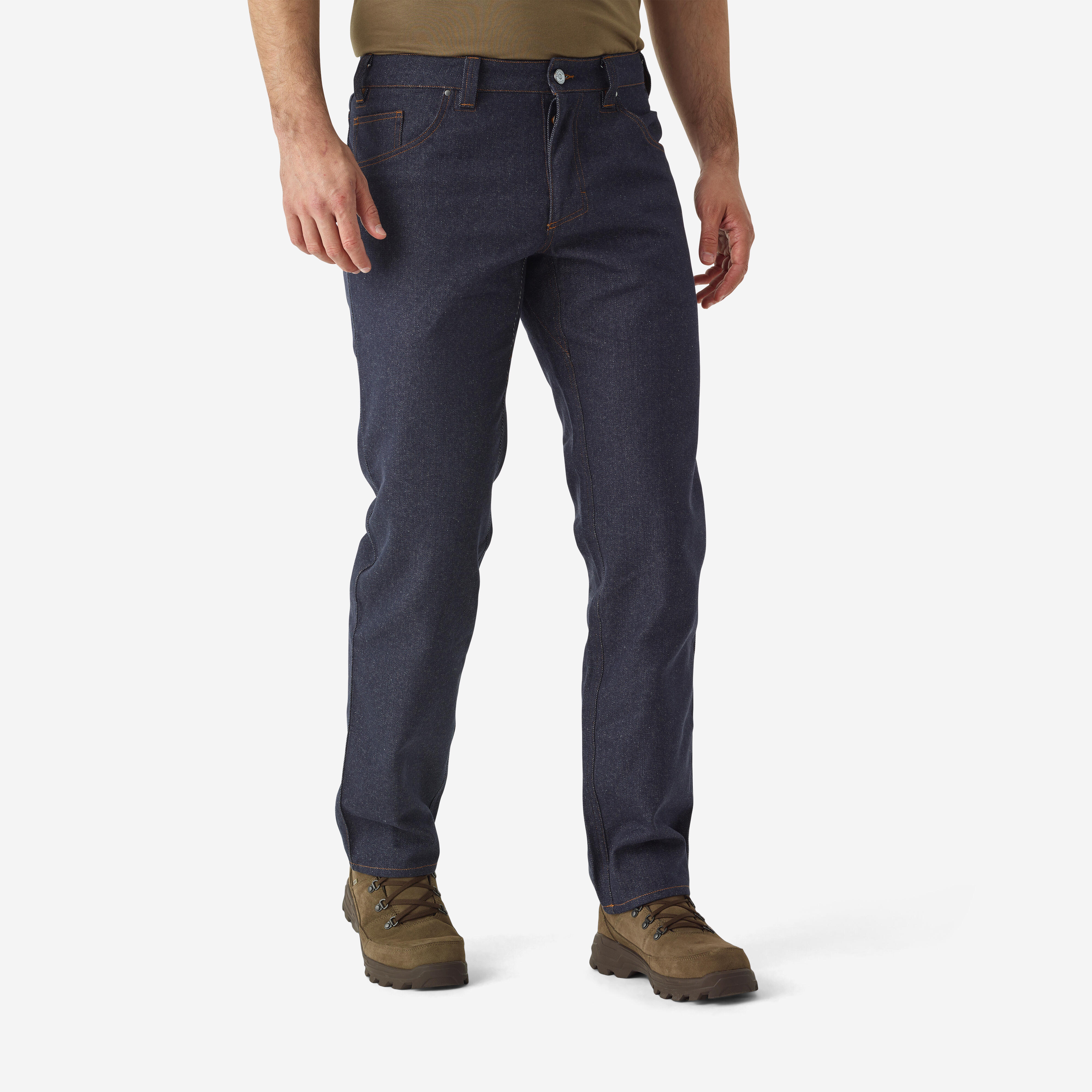 Pantalon Utilitar Rezistent 500 Albastru Jeans