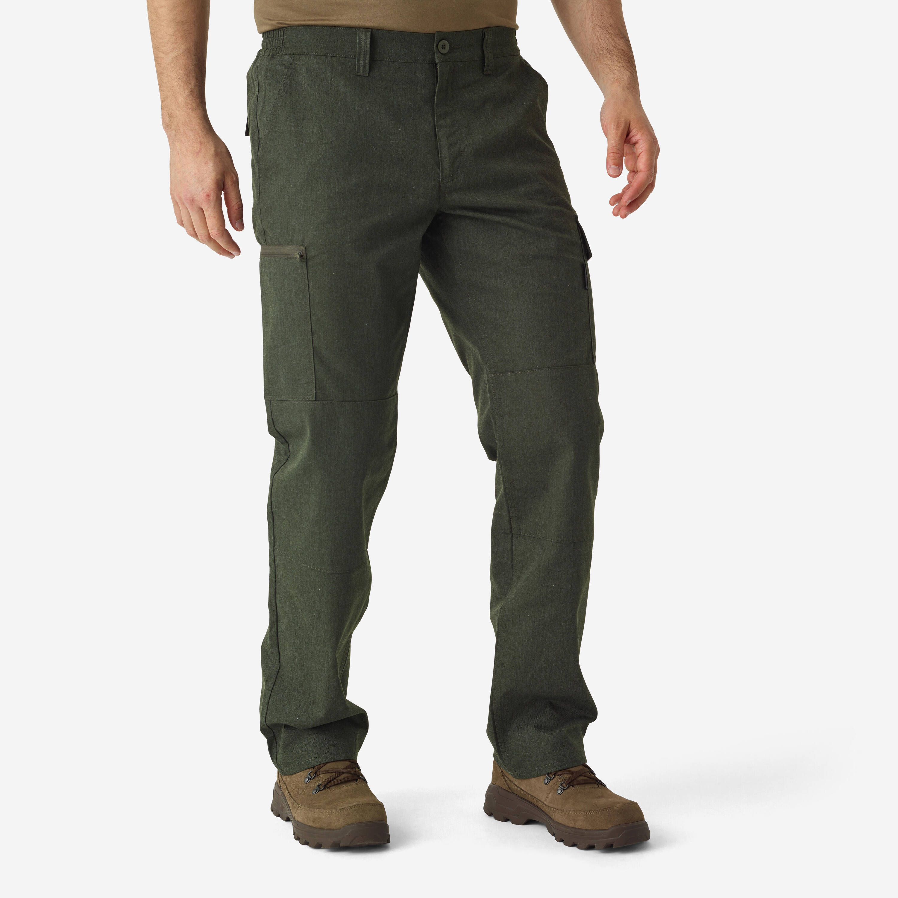 Resistant cargo trousers steppe 300 green marl -  1