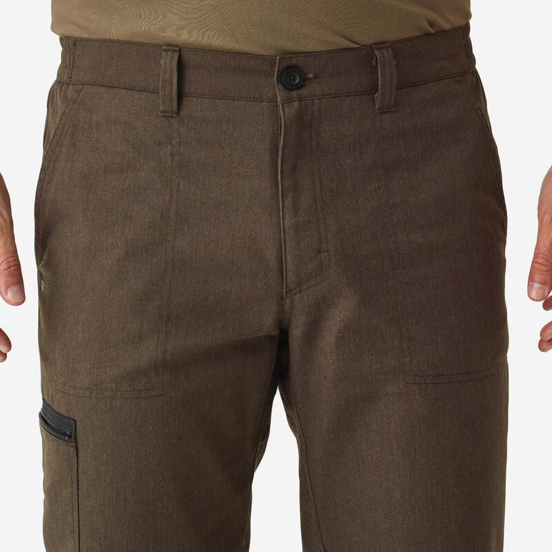 Pantalón Cargo Hombre Solognac Steppe 100 Marron Resistente Multibolsillo