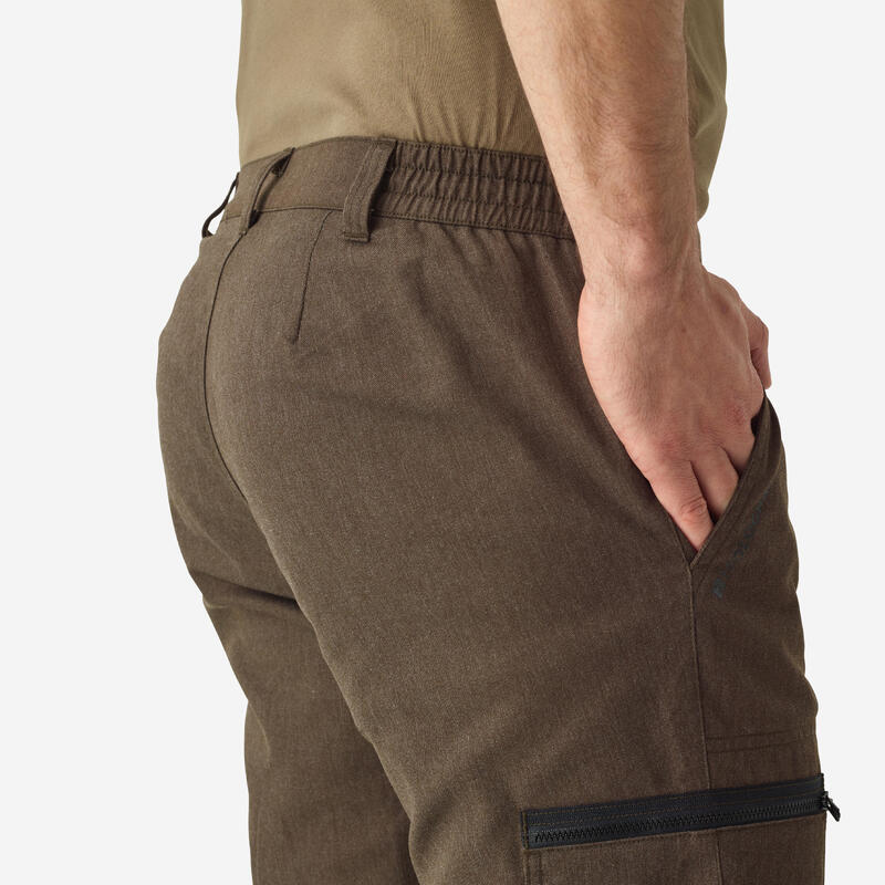 Pantalón Cargo Hombre Solognac Steppe 100 Marron Resistente Multibolsillo