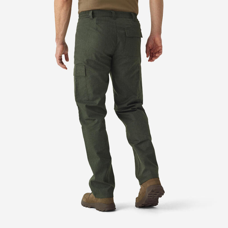 Pantalón Cargo Hombre Solognac Steppe 300 Verde Resistente Multibolsillos Regula