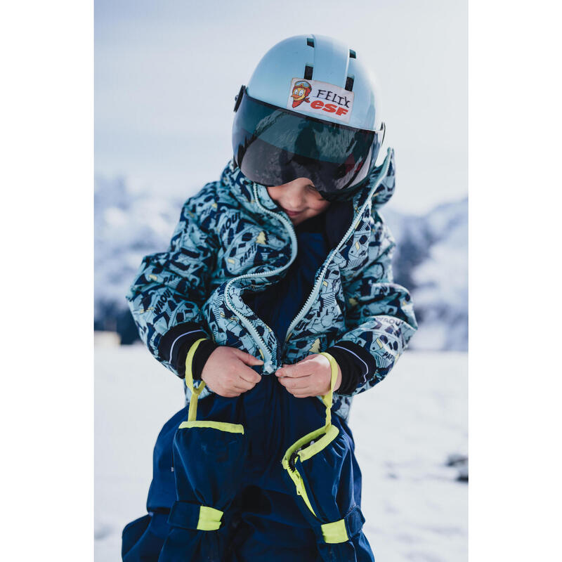 Chaussures de ski à pointure réglable enfant, 100 bleu