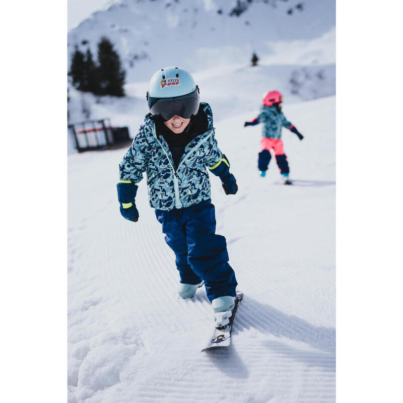 Chaussures de ski à pointure réglable enfant, 100 bleu