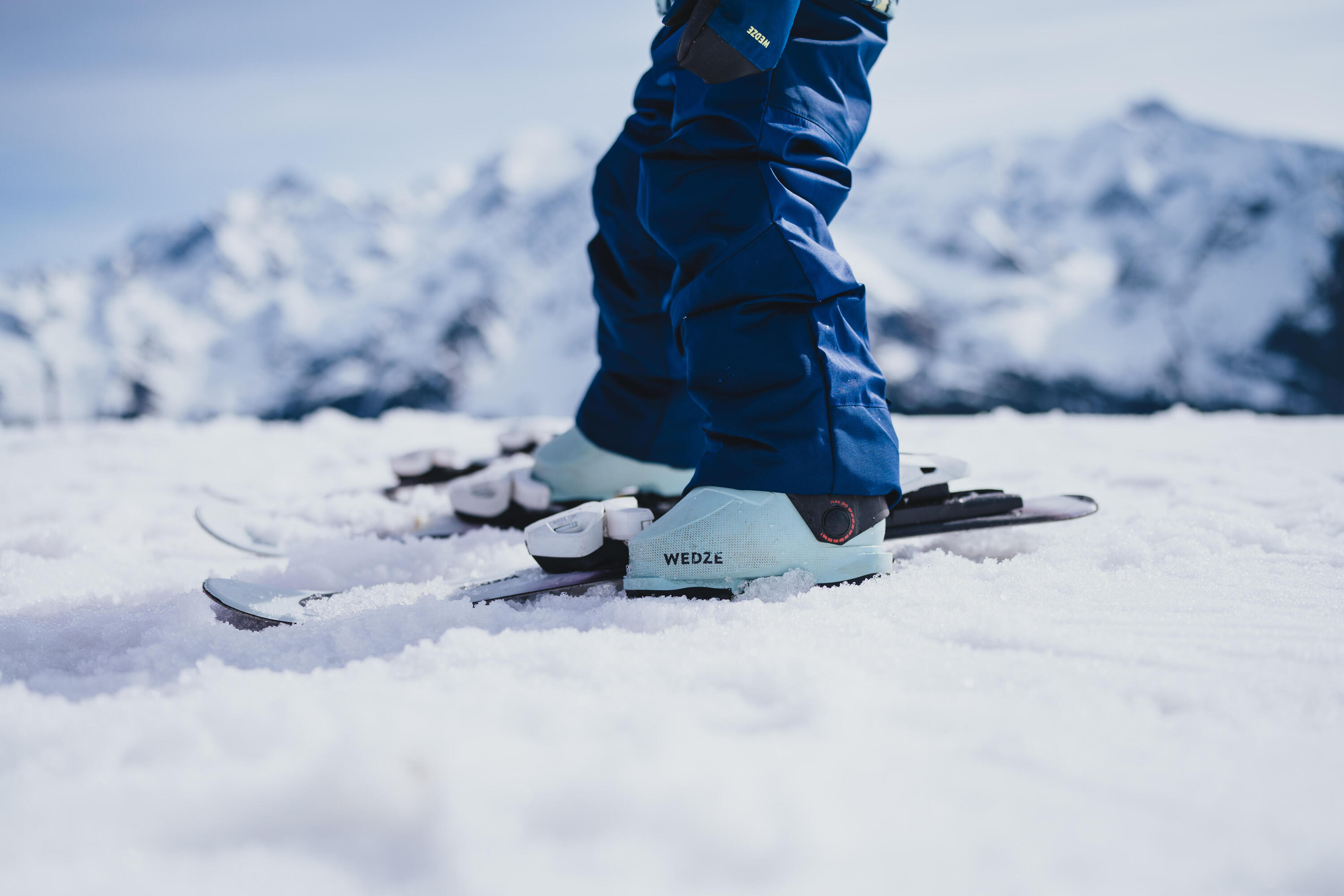 Chaussures de ski à pointure réglable enfant, 100 bleu 10/11