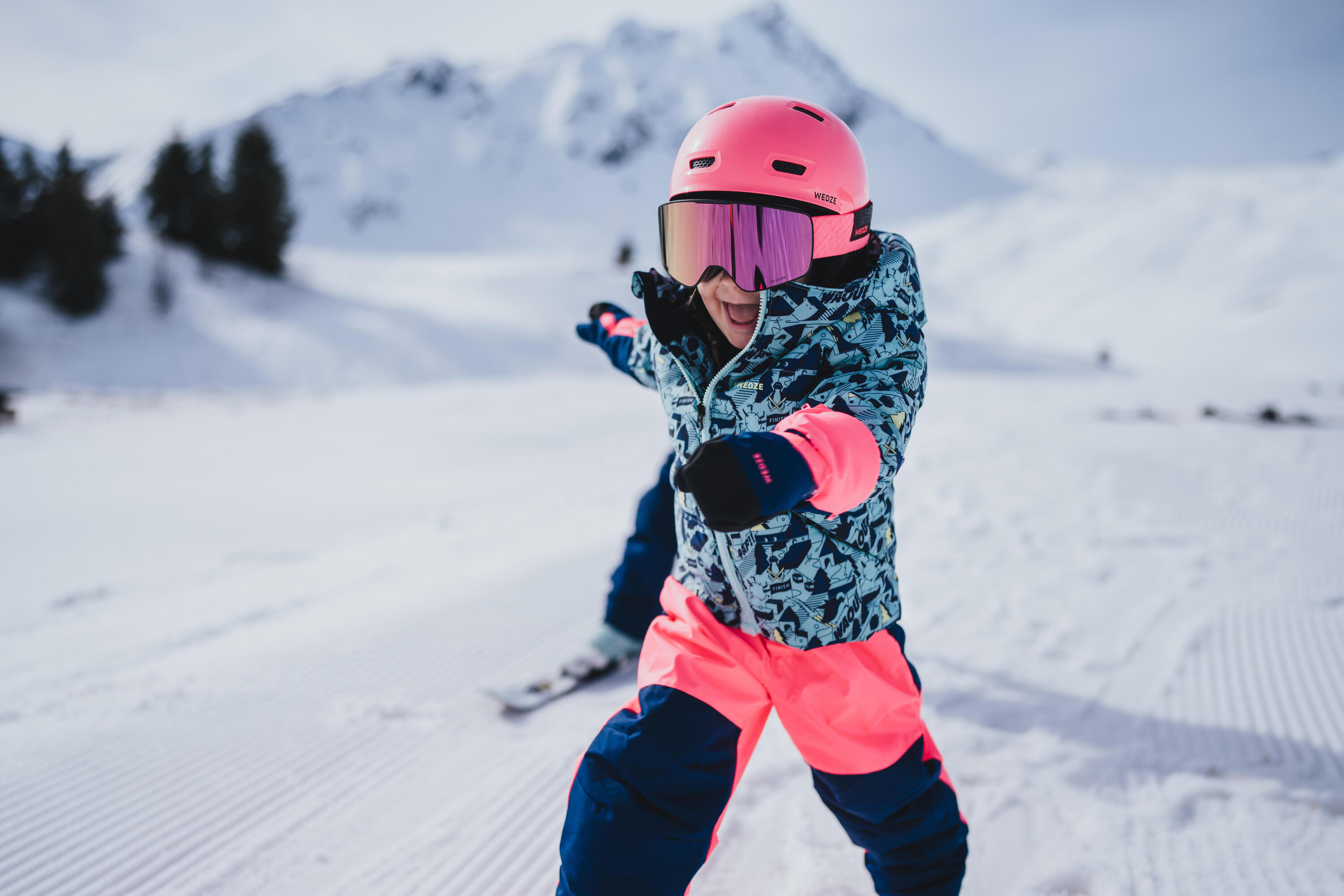 Chaqueta de esquí acolchada con cremallera fácil Niños, Wedze 100 Warm 25/32