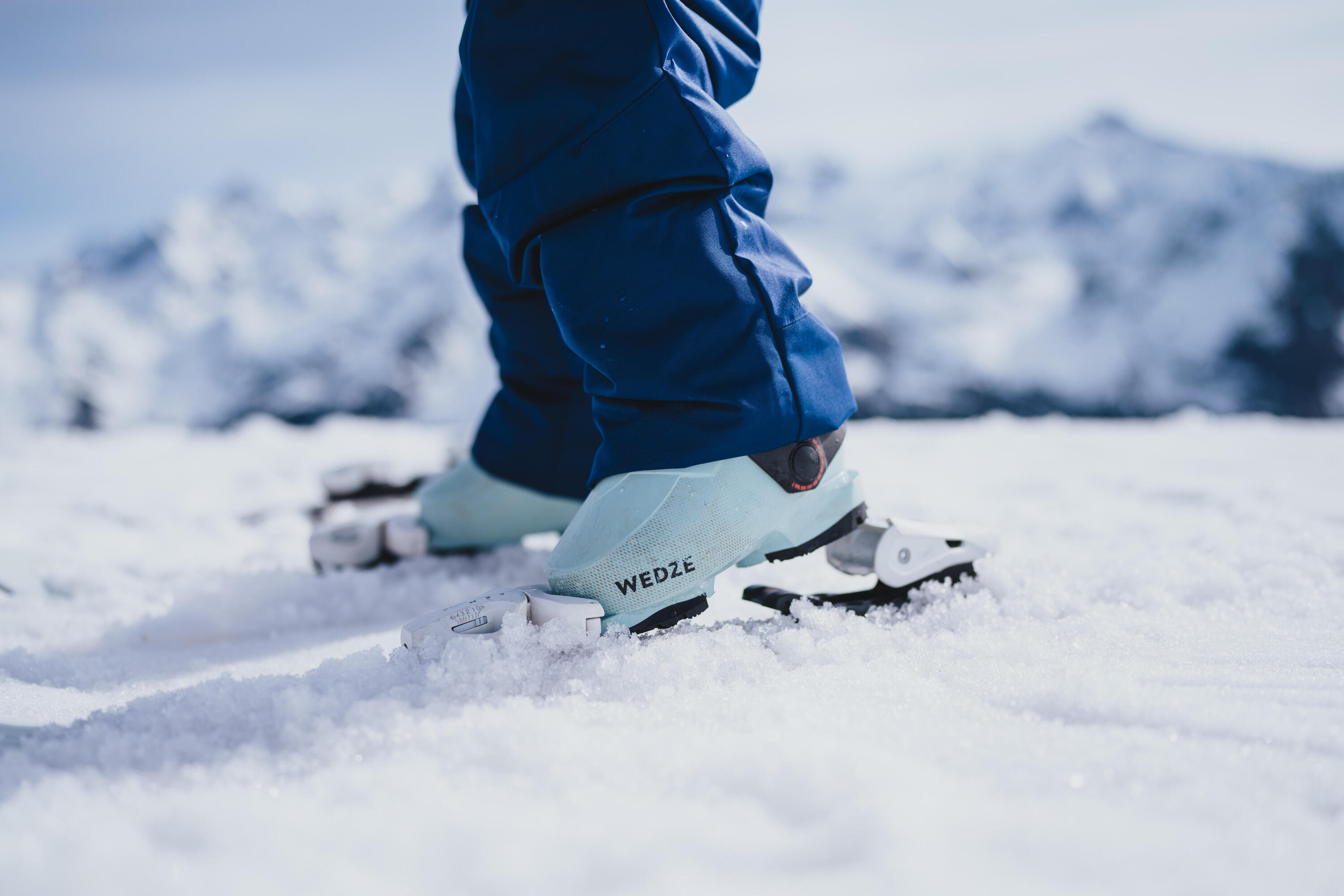 Chaussures de ski à pointure réglable enfant, 100 bleu 8/11