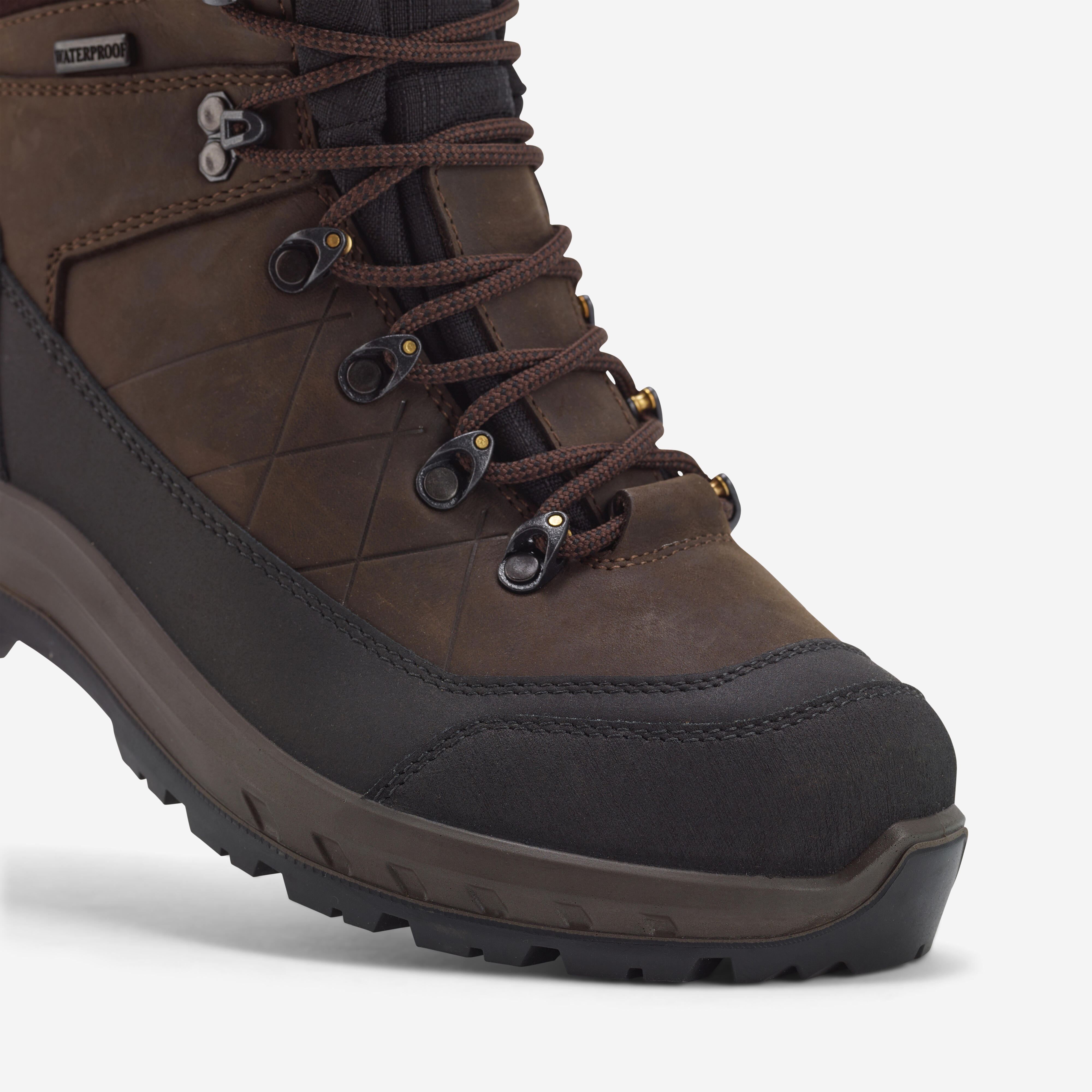 Men's Warm Hunting Boots - Crosshunt 540 Waterproof Leather Brown - SOLOGNAC