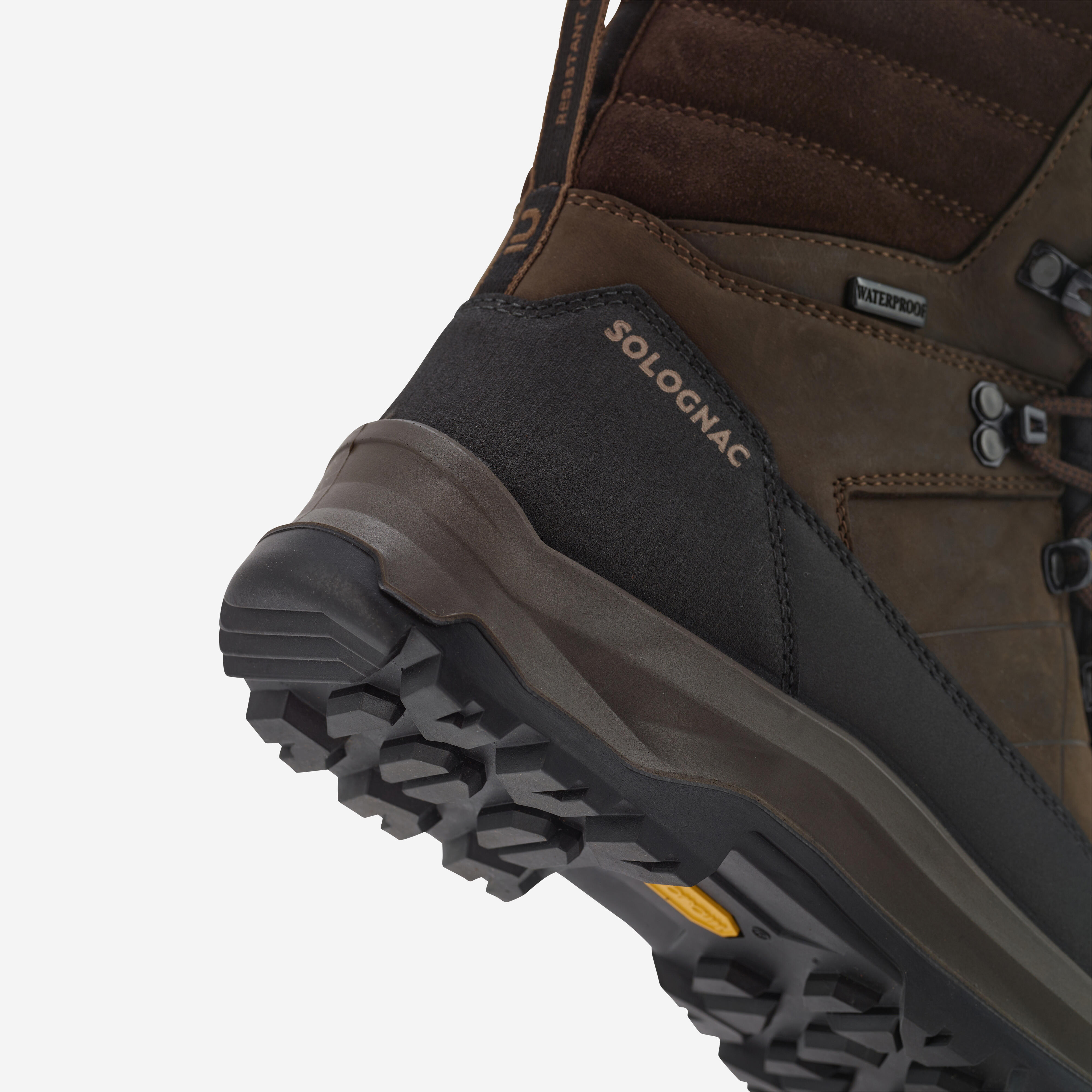 Men's Warm Hunting Boots - Crosshunt 540 Waterproof Leather Brown - SOLOGNAC
