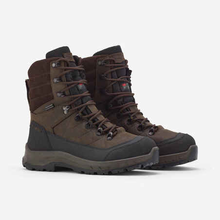 HUNTING BOOTS WARM WATERPROOF BROWN LEATHER CROSSHUNT 540