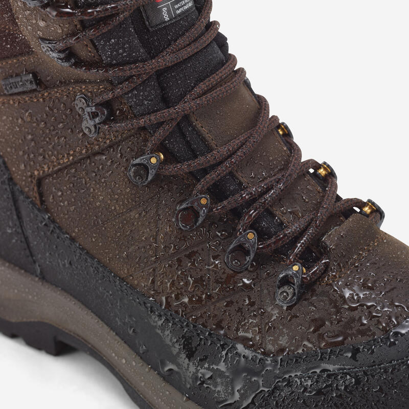 Lovecké kožené boty nepromokavé hřejivé Crosshunt 540 hnědé