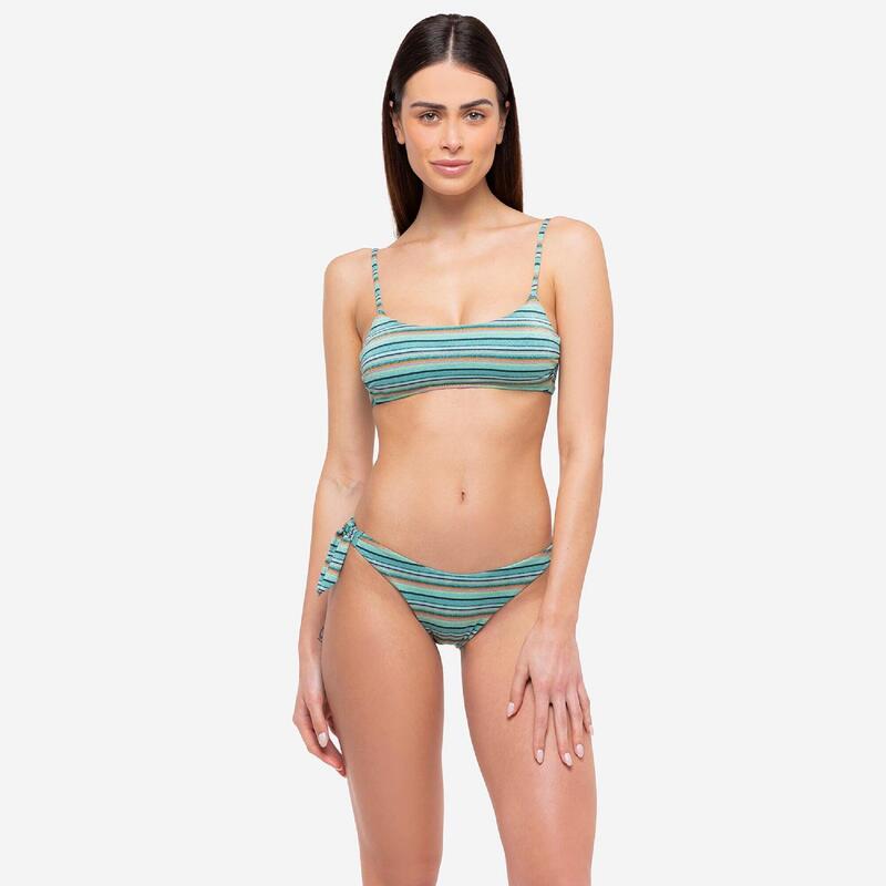 Bikini donna bralette + slip fiocchi stripes Le Blu