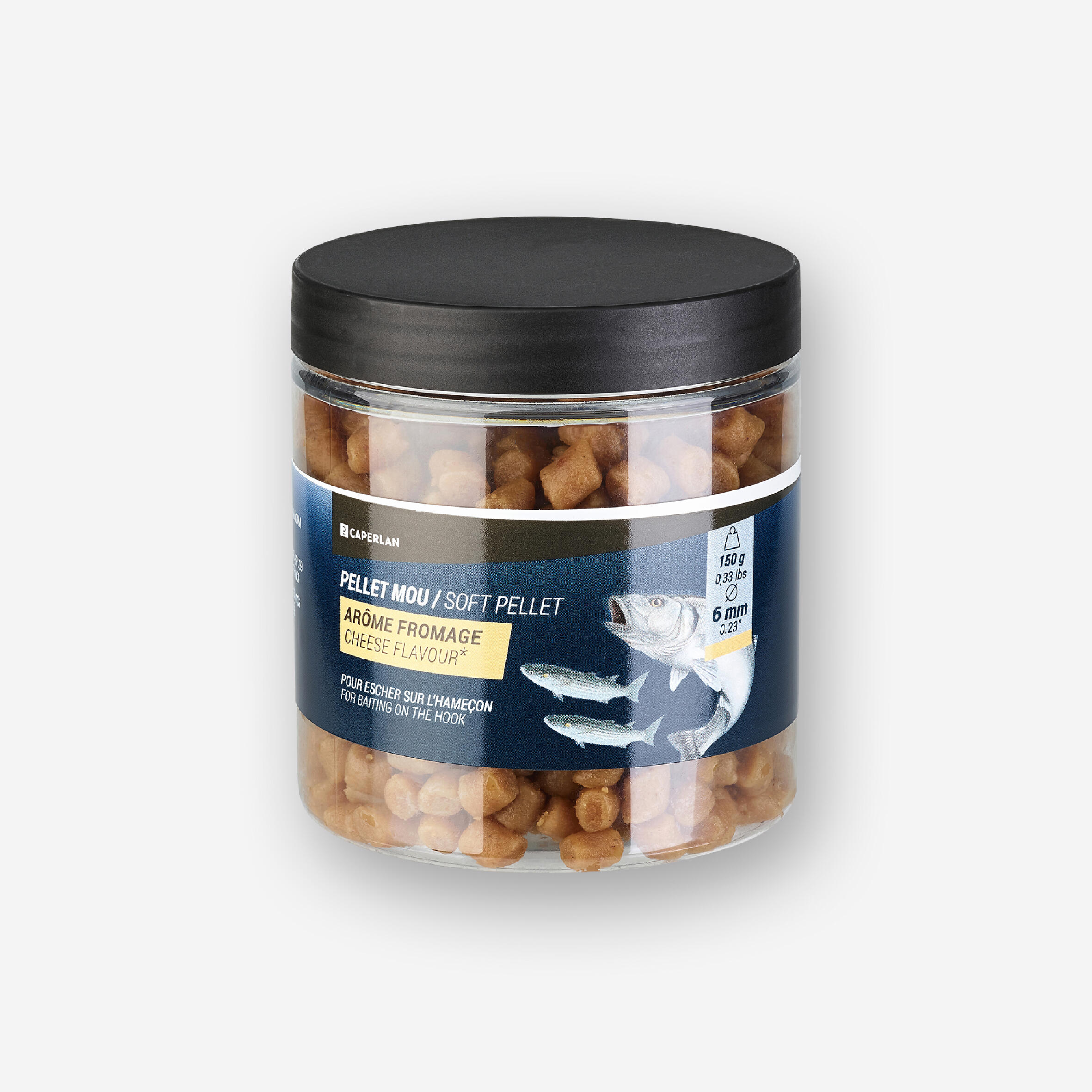 CAPERLAN Soft pellet Syr 6 mm na morský rybolov 150 g · záber 4