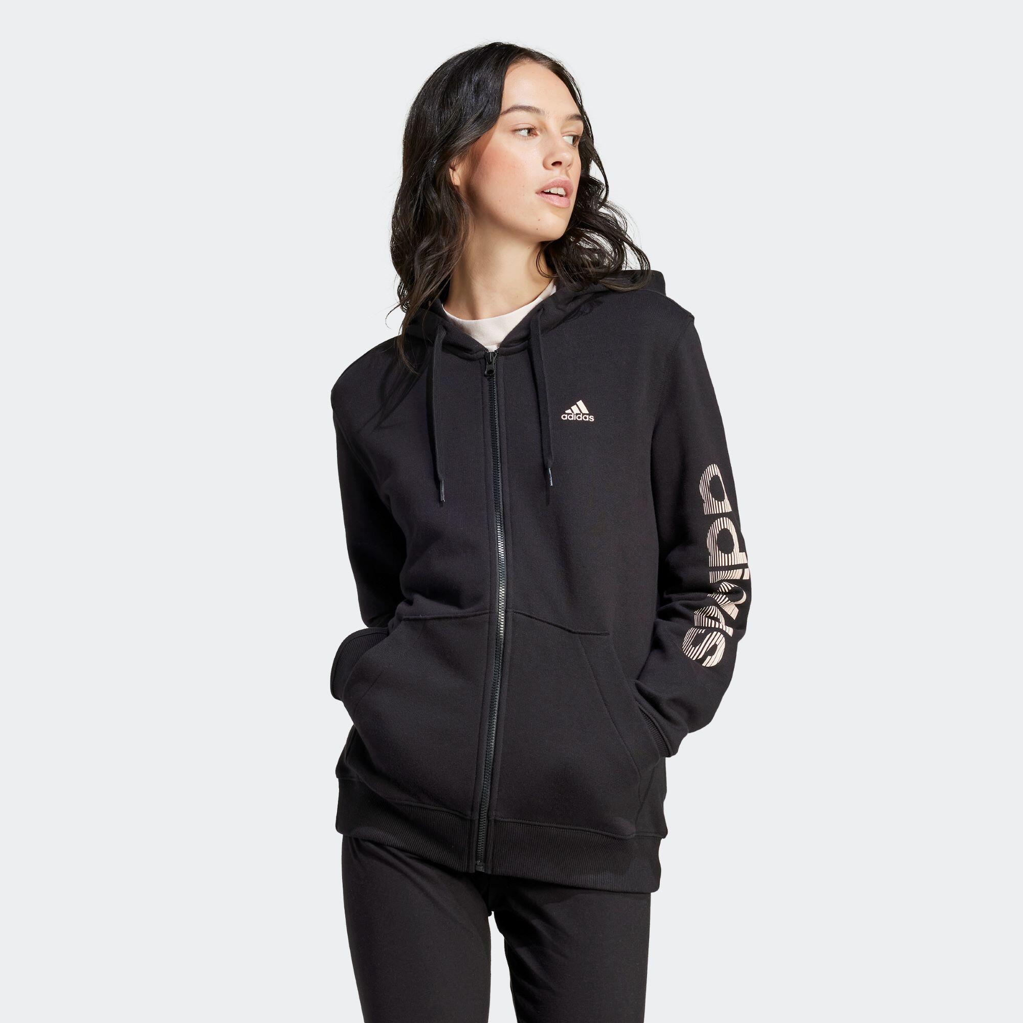 Printed zip-up sweatshirt Adidas - black