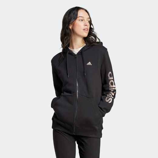 
      Women's Zip-Up Print Sweatshirt - Black
  