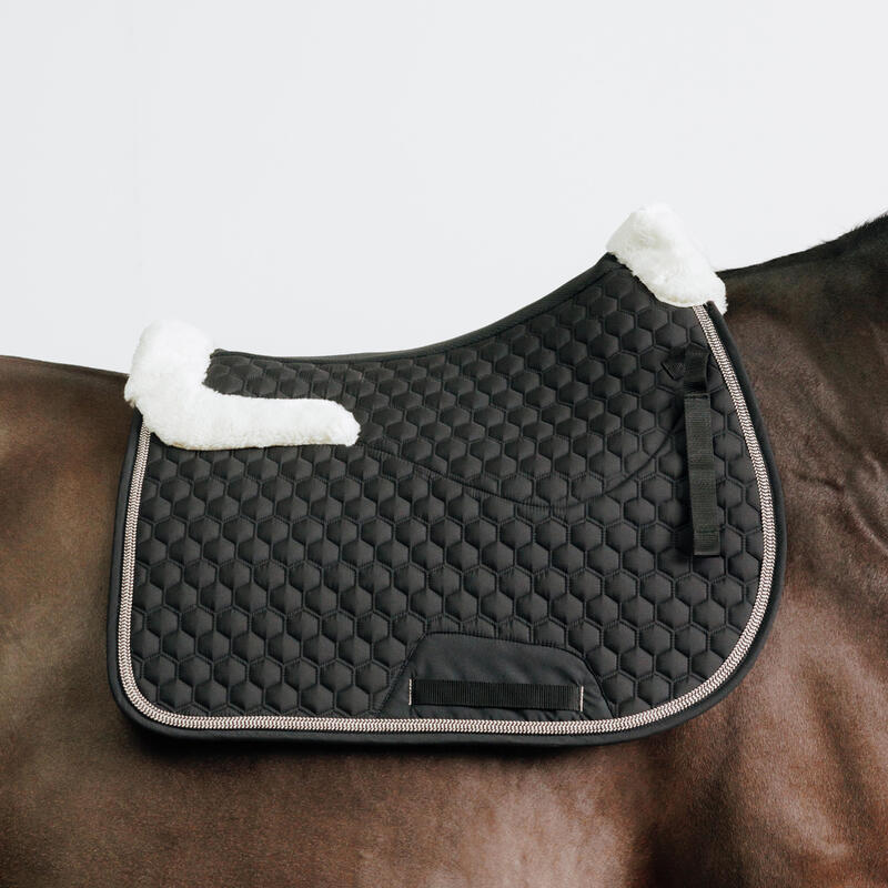 Tapis de selle équitation amortisseur Cheval - 900 noir