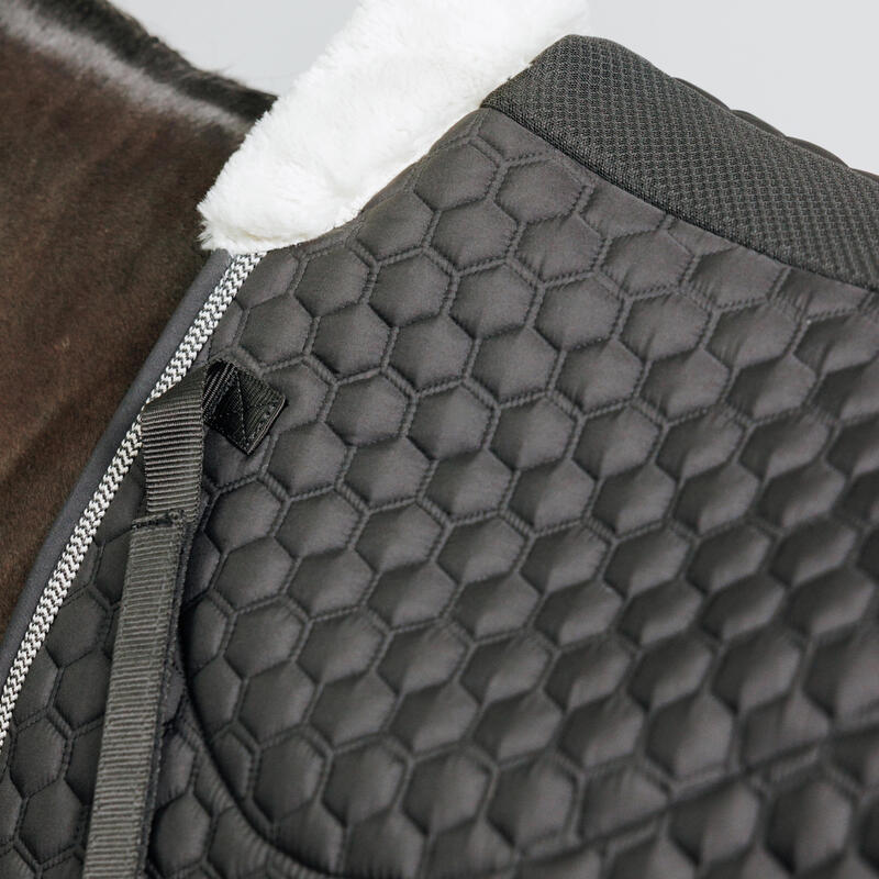 Tapis de selle équitation amortisseur Cheval - 900 noir