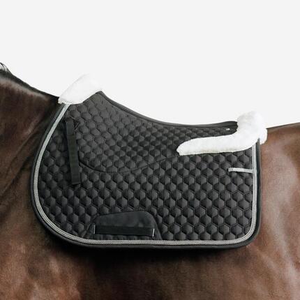 Tapis de selle équitation amortisseur Cheval - 900 noir