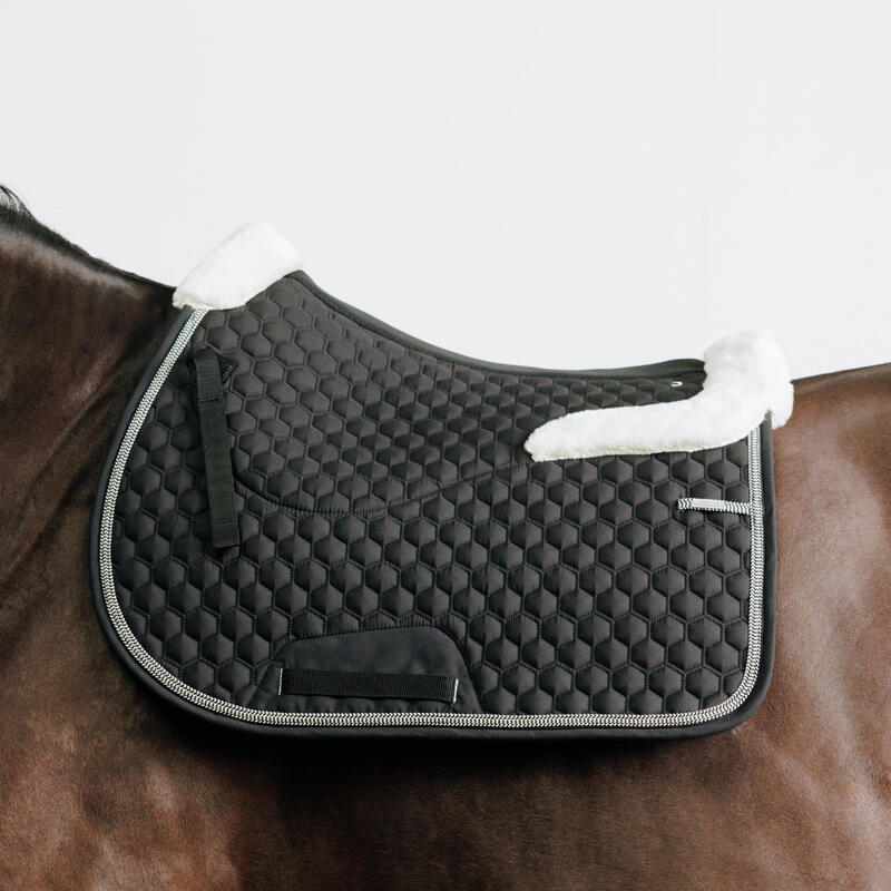 Tapis de selle équitation amortisseur Cheval - 900 noir