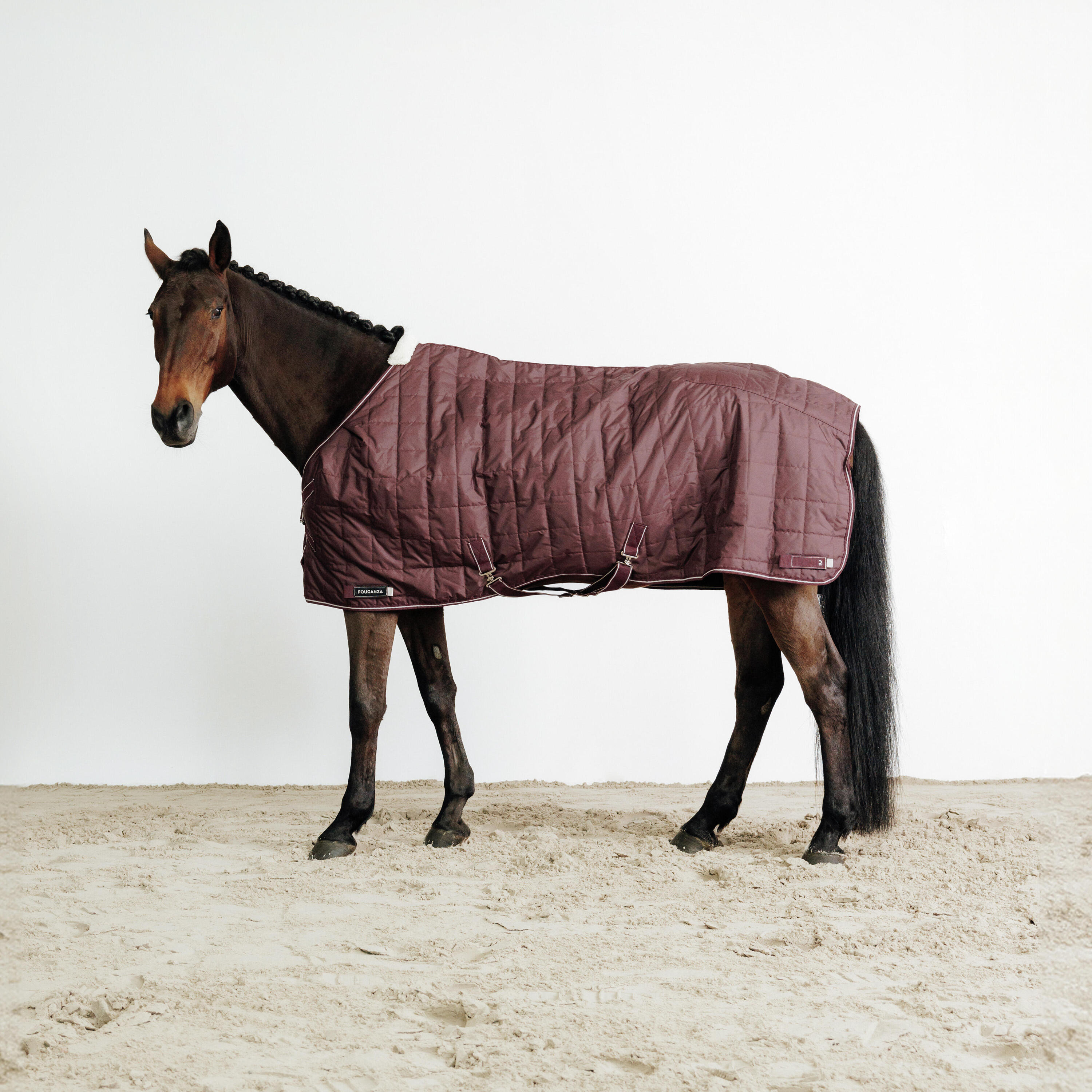 Horse and Pony Riding 50 g Stable Rug Combo 50 - Burgundy 1/13
