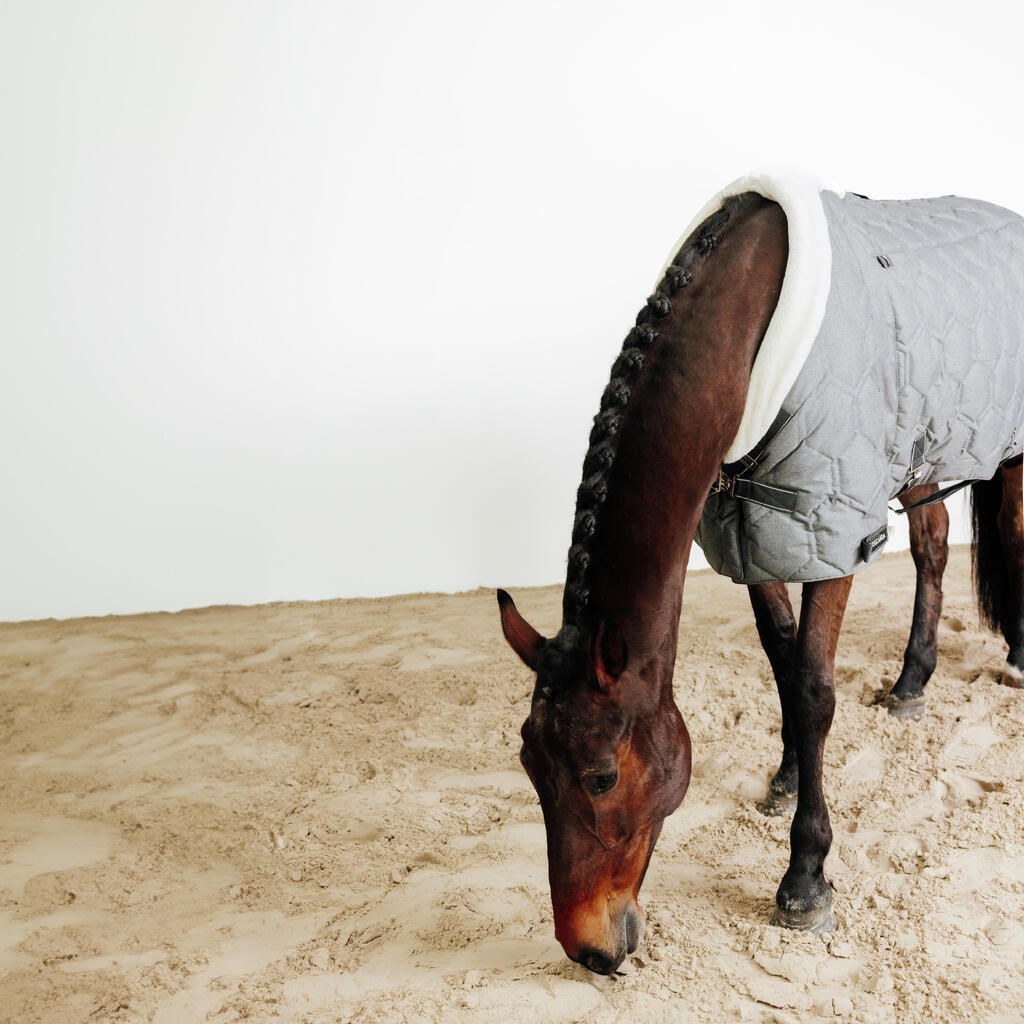 Horse and Pony Riding 300 g Stable Rug Combo 300 - Mid Grey