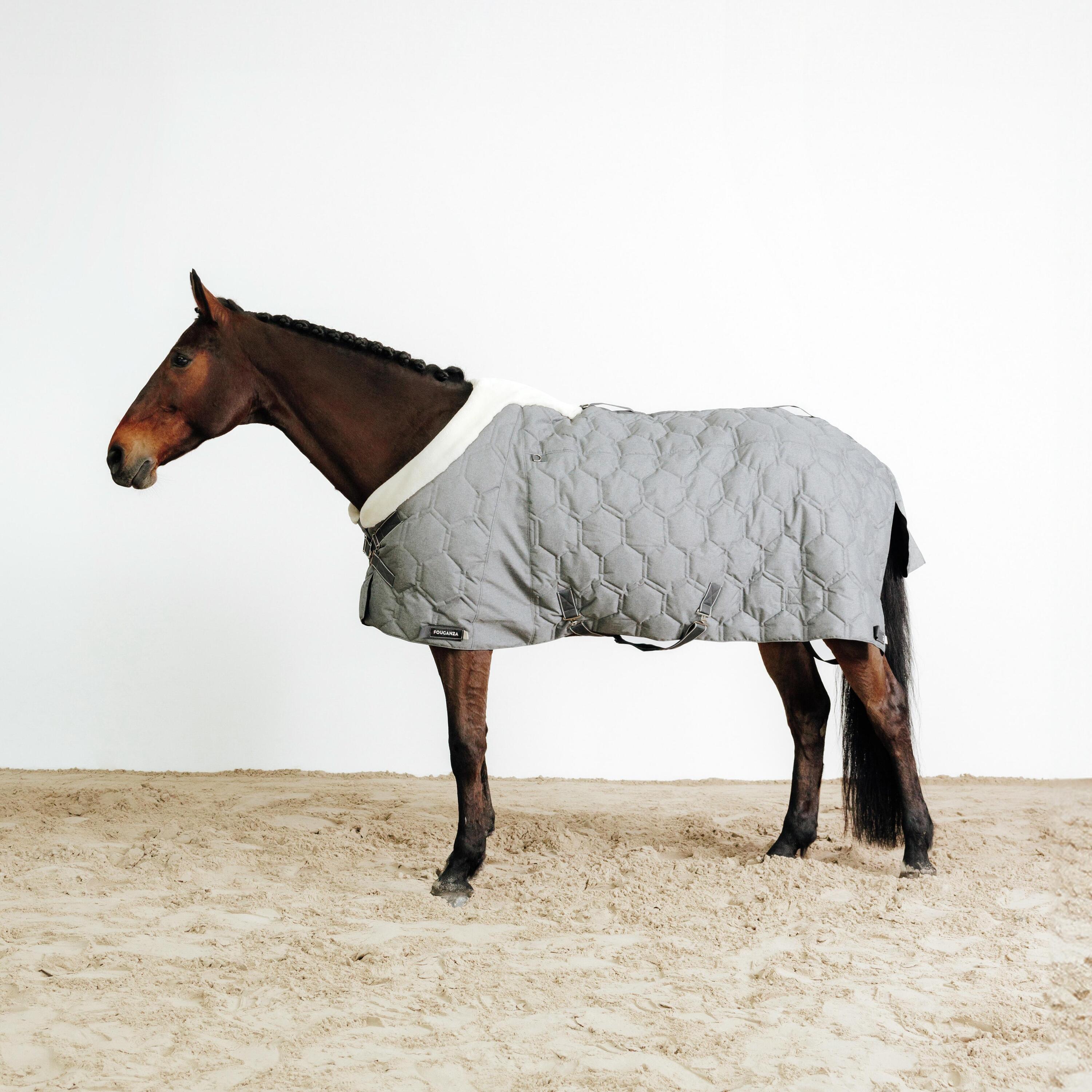 Horse and Pony Riding 300 g Stable Rug Combo 300 - Mid Grey 1/12