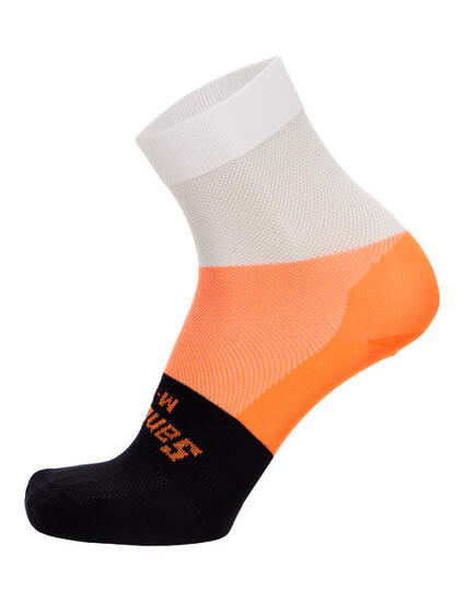 Calze Ciclismo Santini Collezione Race Bianco Arancione Nero