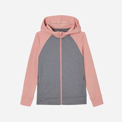 
      Girls' Warm Breathable Gym Jacket S500 - Pink/Grey
  