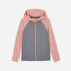 Girls' Warm Breathable Gym Jacket S500 - Pink/Grey