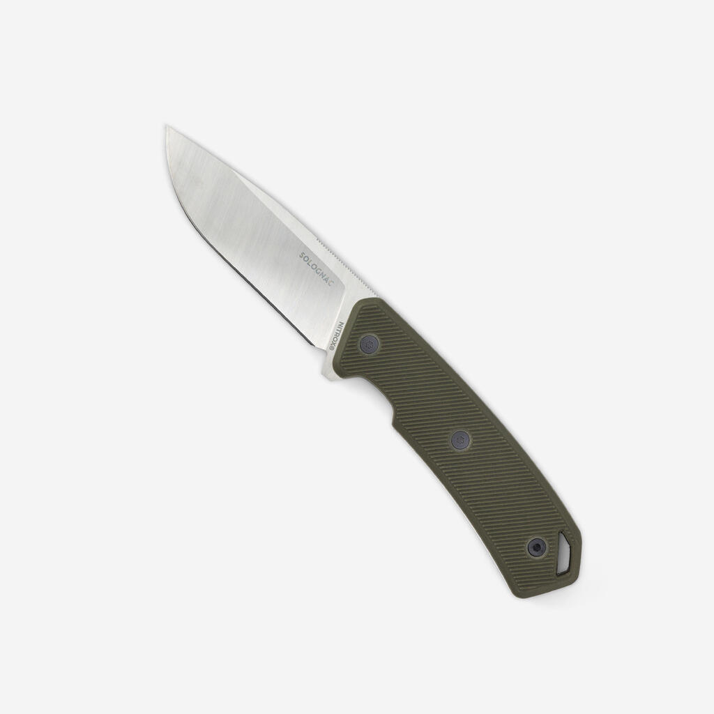 Medžioklinis peilis „Sika 90“, fiksuota geležte, 9 cm, rusvai žalsva rankena