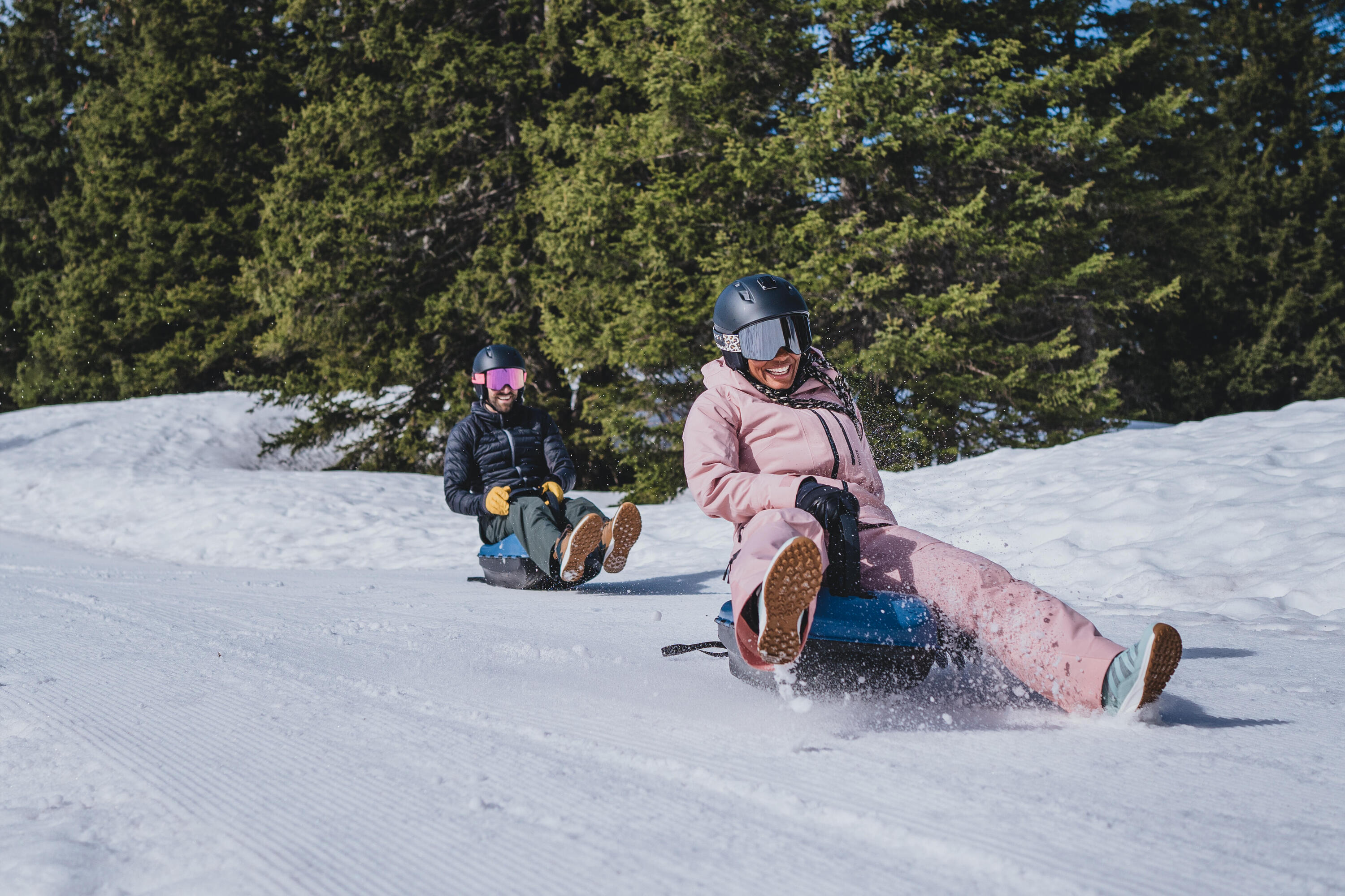 Luge à porter en sac à dos de randonnée adulte, Reverslide 900 gris 18/20