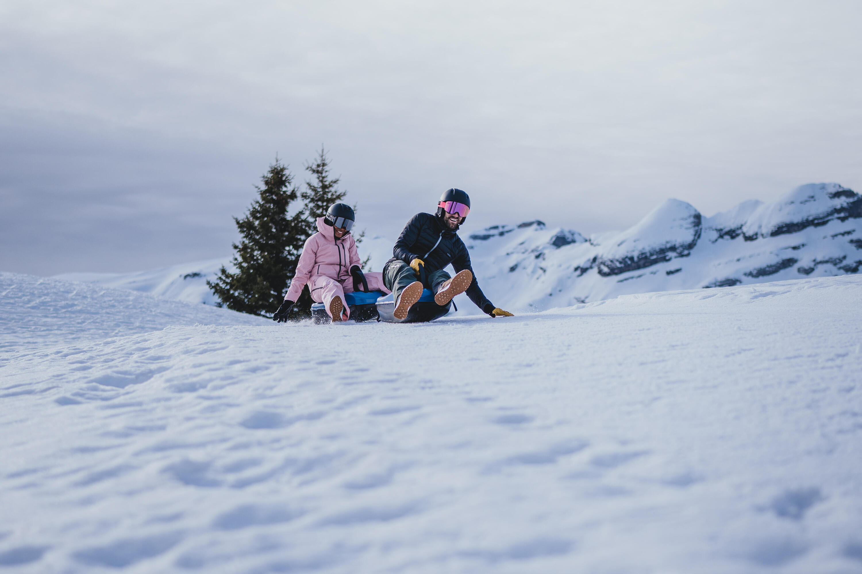 Luge à porter en sac à dos de randonnée adulte, Reverslide 900 gris 16/20