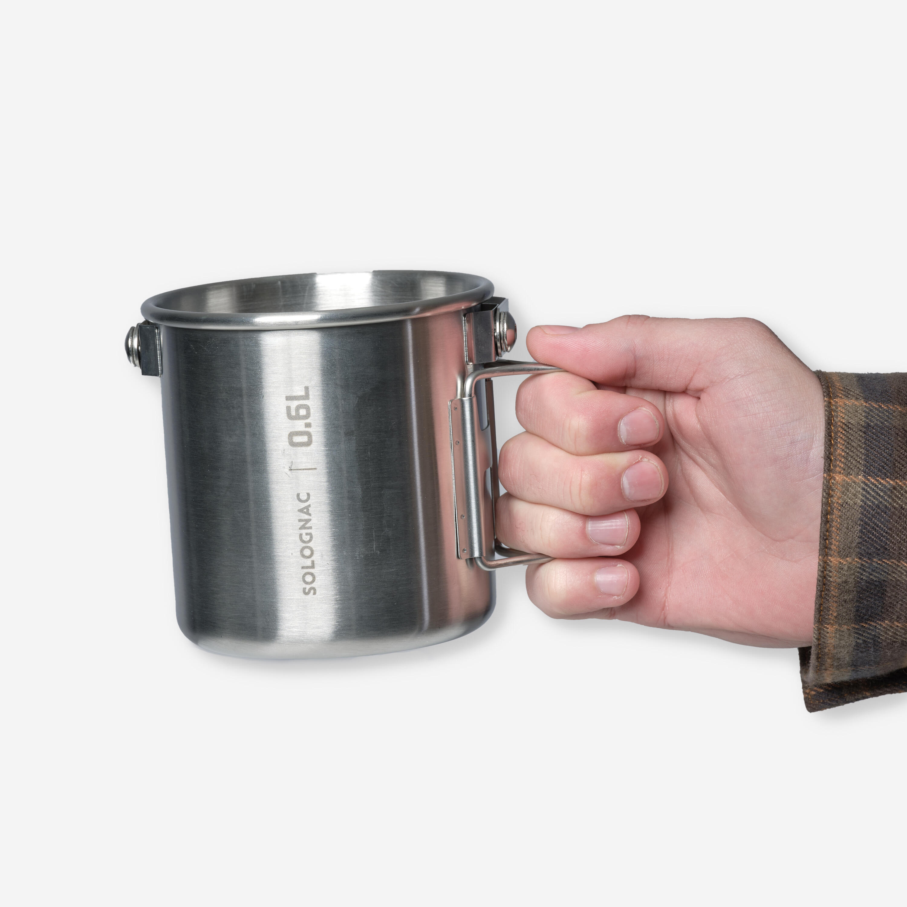 Tasse 600 ml Bushcraft Camping rostfreier Stahl  6/6