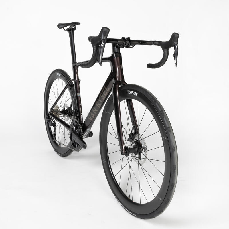 Bici da corsa Van Rysel RCR PRO Shimano ULTEGRA DI2 Ruote Swiss Side marrone