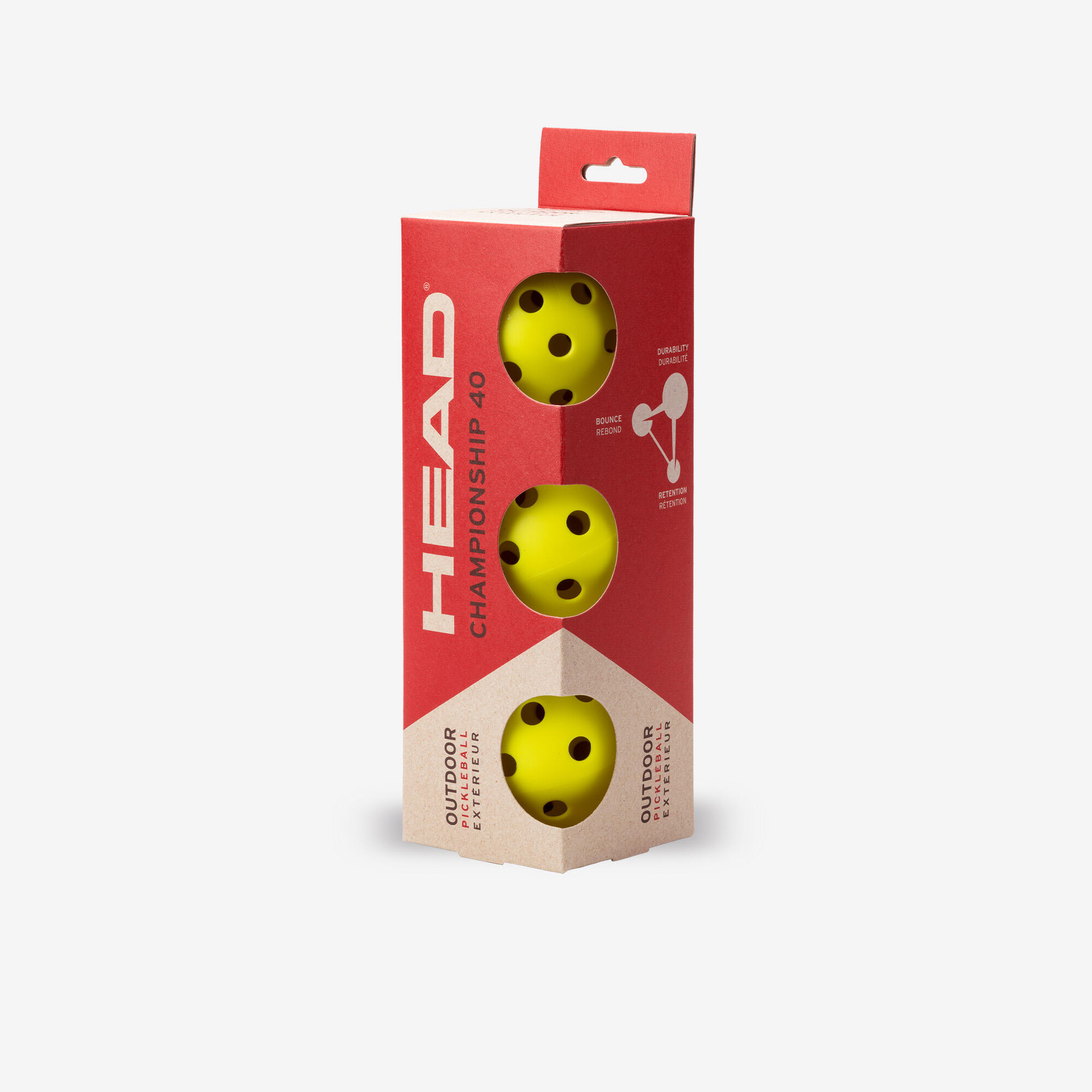 Set de 3 mingi de pickleball - Head Championship 40 Exterior
