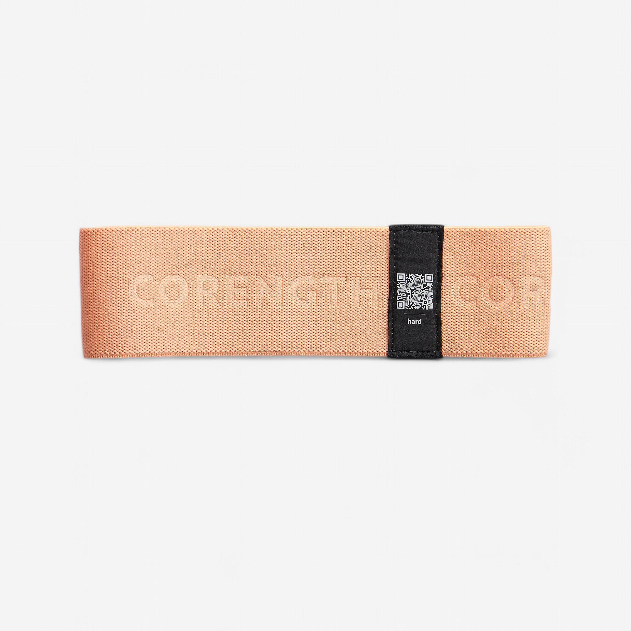 Elastique textile pour fessier de fitness resistance hard orange Decathlon