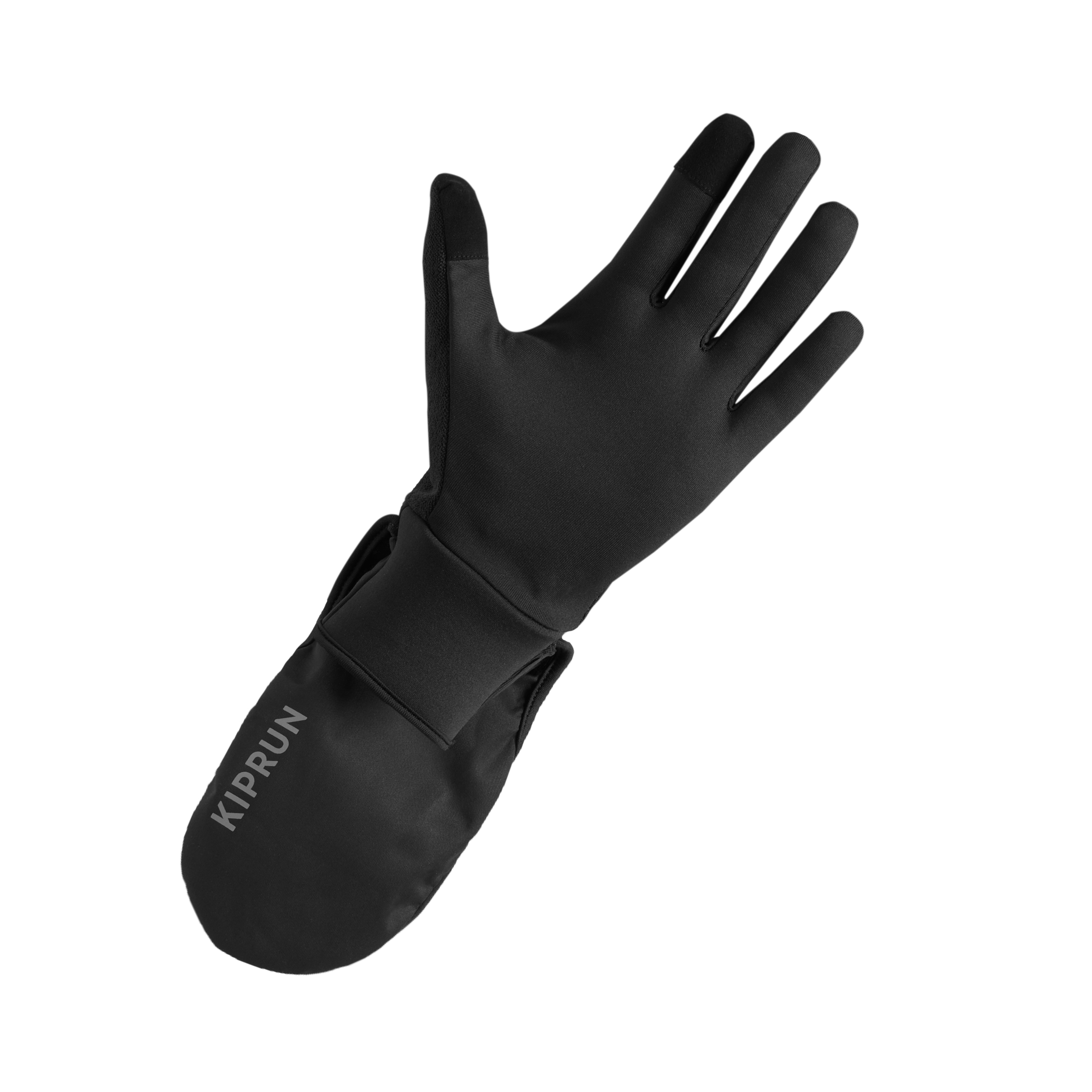Gants de running adulte - kiprun evolutiv v2 noir - Textile athlétisme - Kalenji- Clubs - Entreprises - Collectivités - Associations