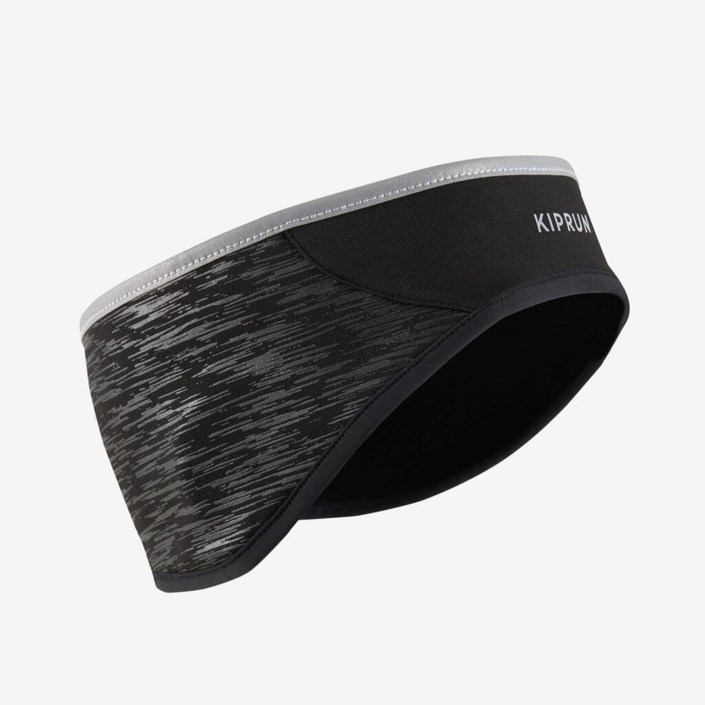 Črn tekaški naglavni trak KIPRUN WARM