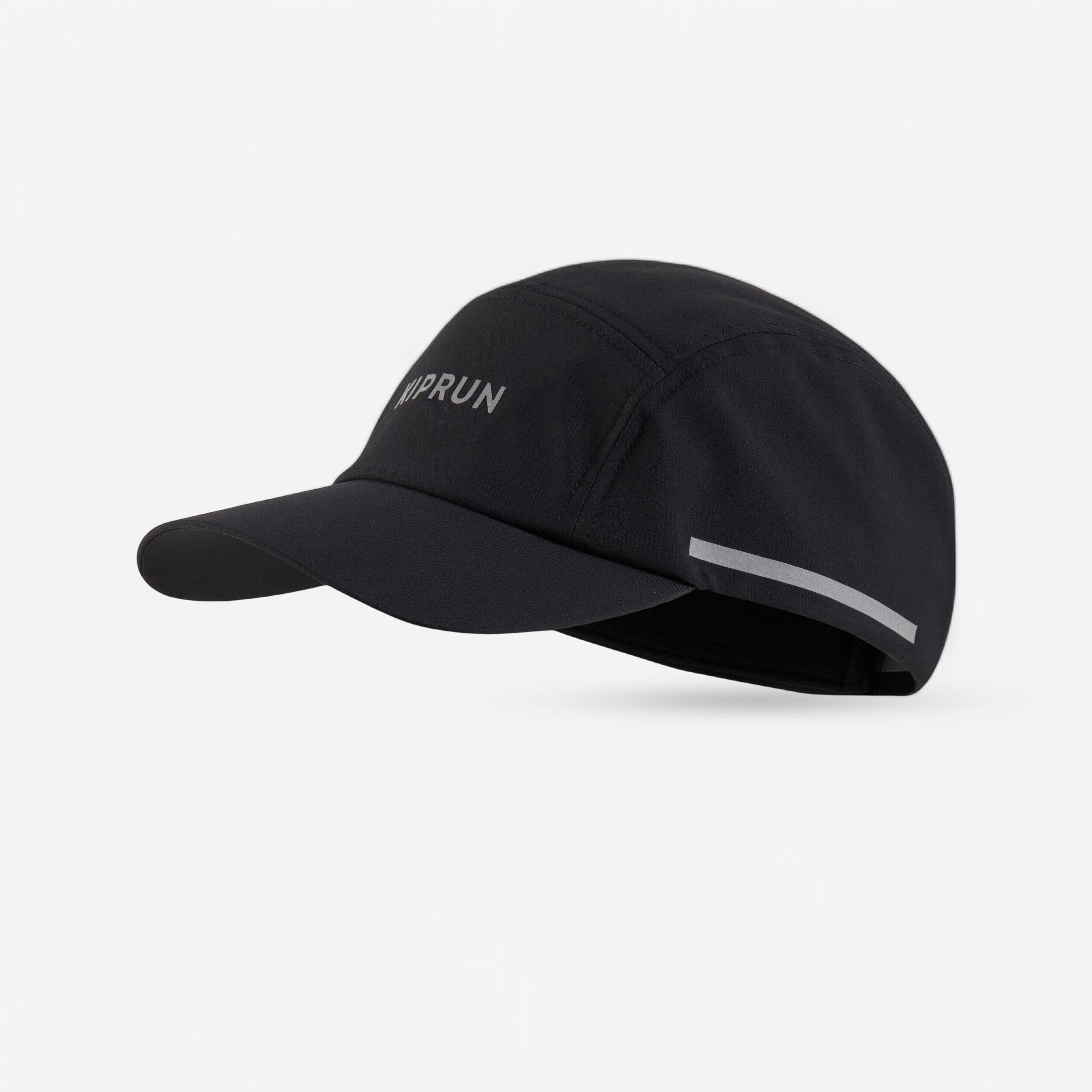 Men's and Women's Running Cap - KIPRUN Water Repellent 5 Panels Black -  1