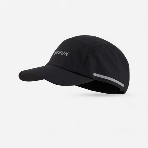 Casquette de running pluie adulte - kiprun déperlante 5 panel noir
