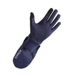 Gants de running adulte - kiprun evolutiv v2 bleu marine