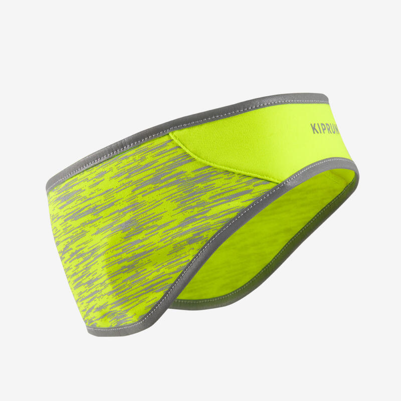 Cinta de running cálida Hombre Mujer - KIPRUN Warm+ amarillo fluo