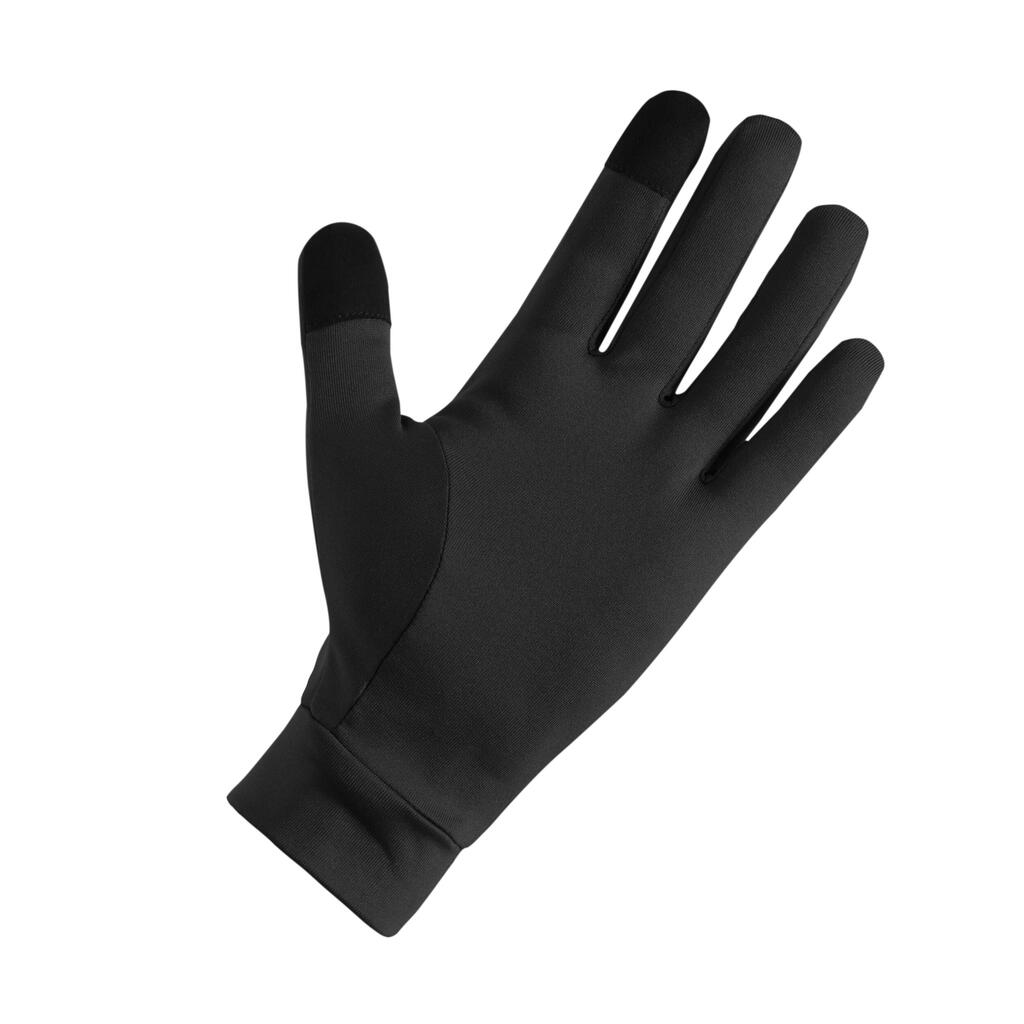 Gants de running tactiles Homme Femme - KIPRUN  WARM+ 500 V2 noir