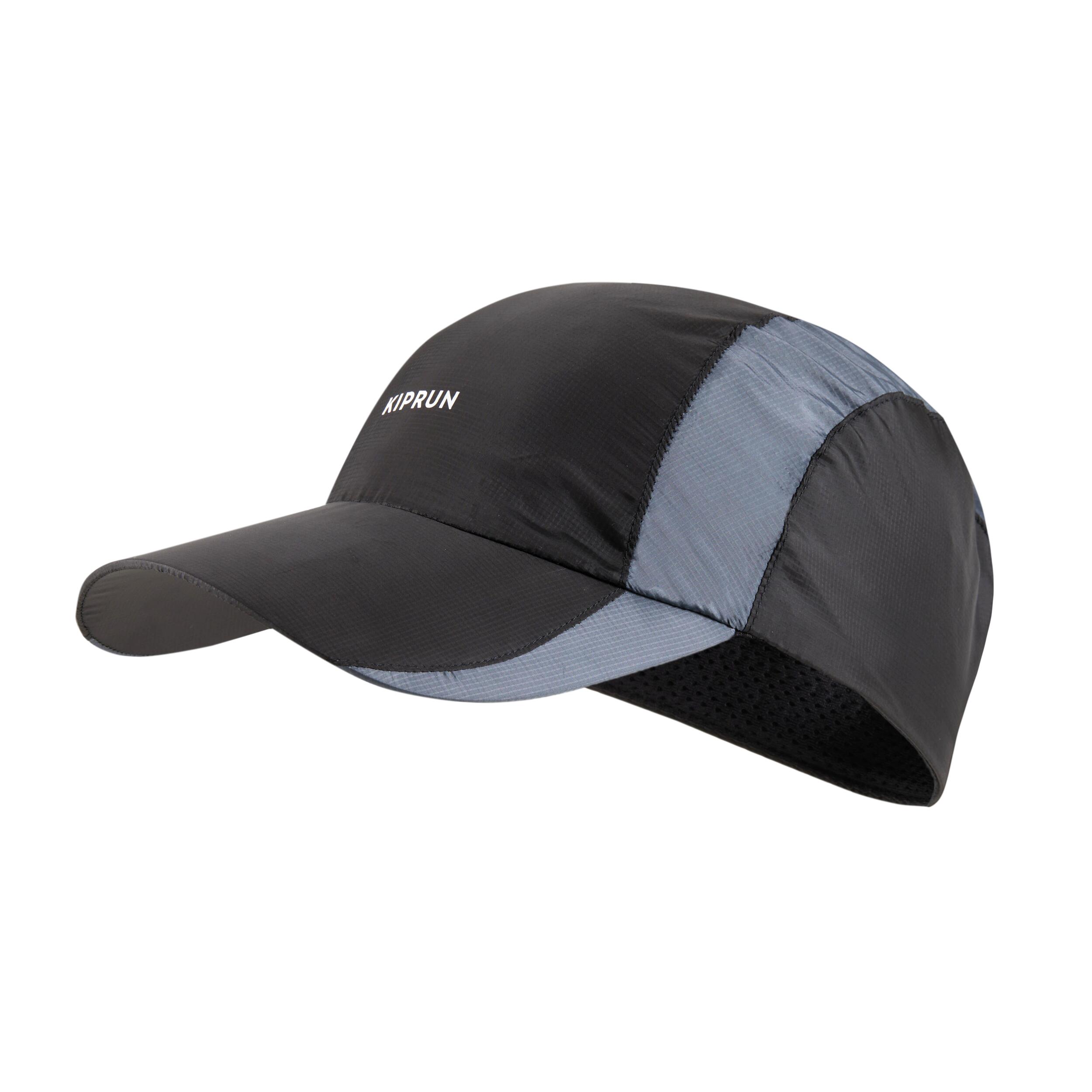 casquette de running pluie homme femme - kiprun réglable noir - kiprun