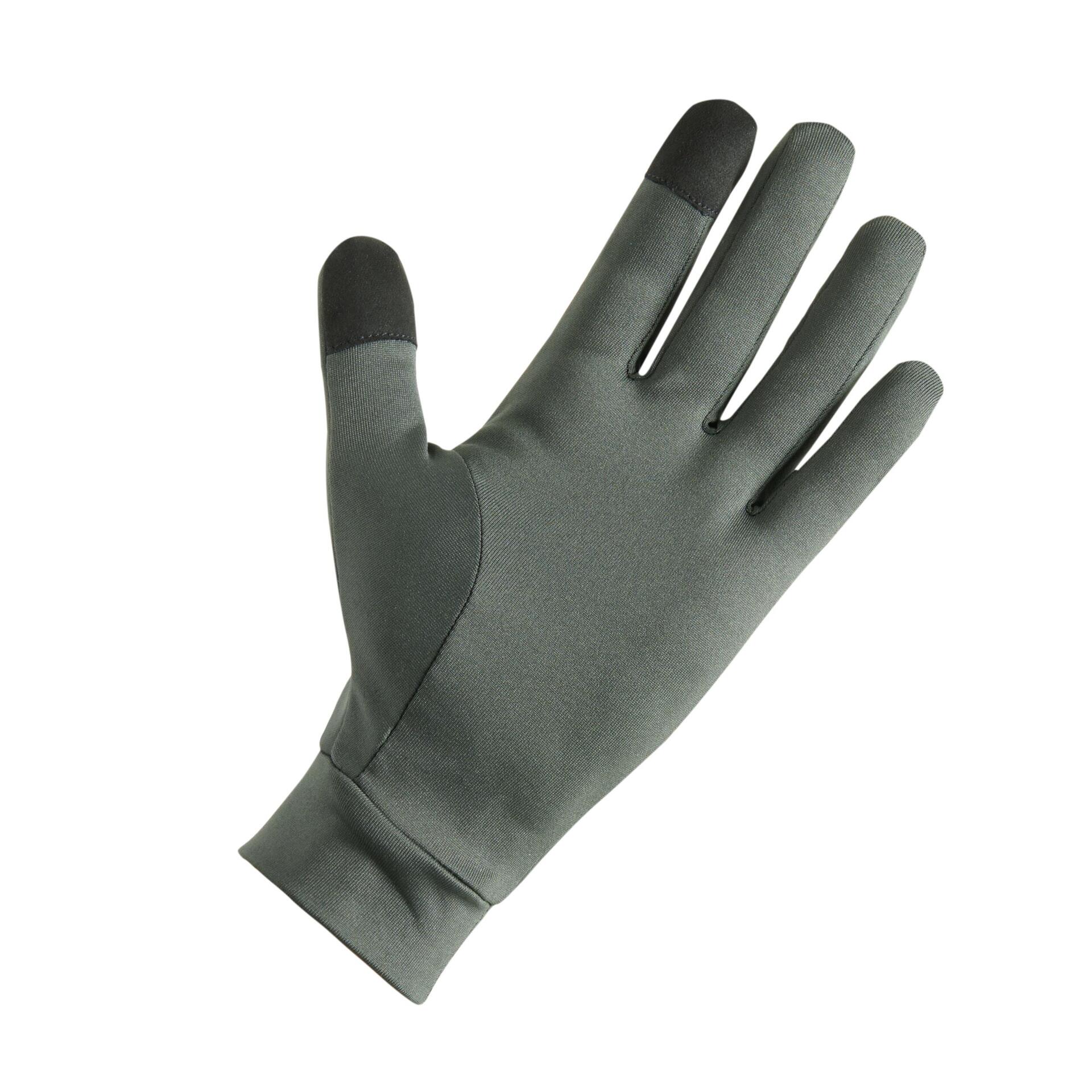 Adult KIPRUN WARM+ 500 V2 touchscreen running gloves - Khaki