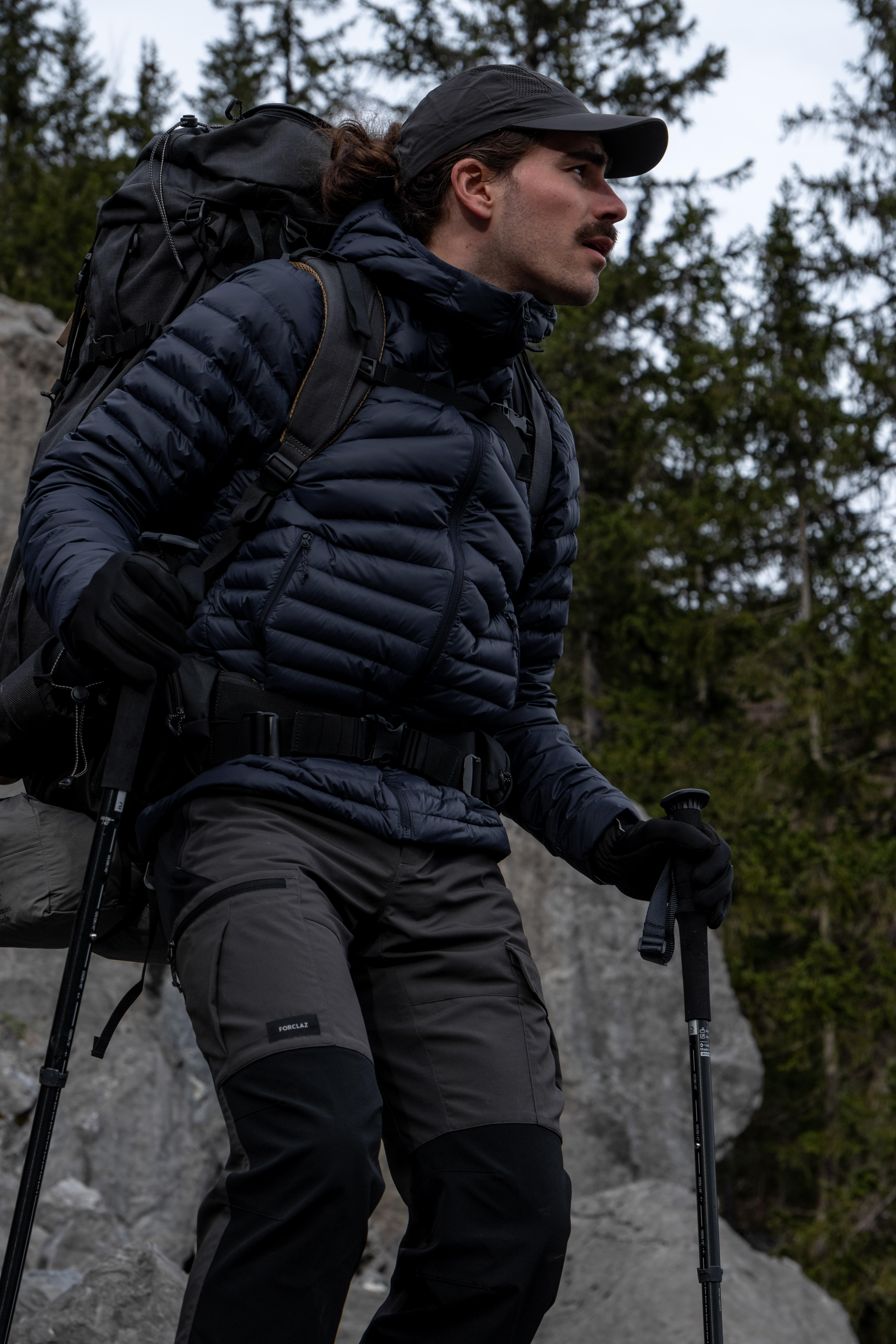 Men’s Down Hiking Jacket with Hood – MT 100 - FORCLAZ