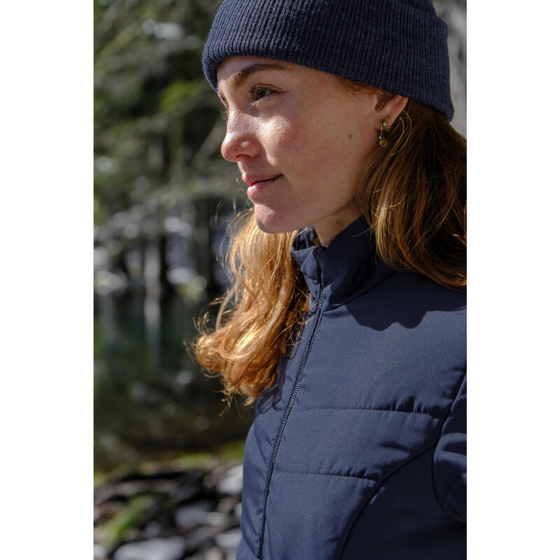 Doudoune de trek synthétique femme, MT50 5°C bleu