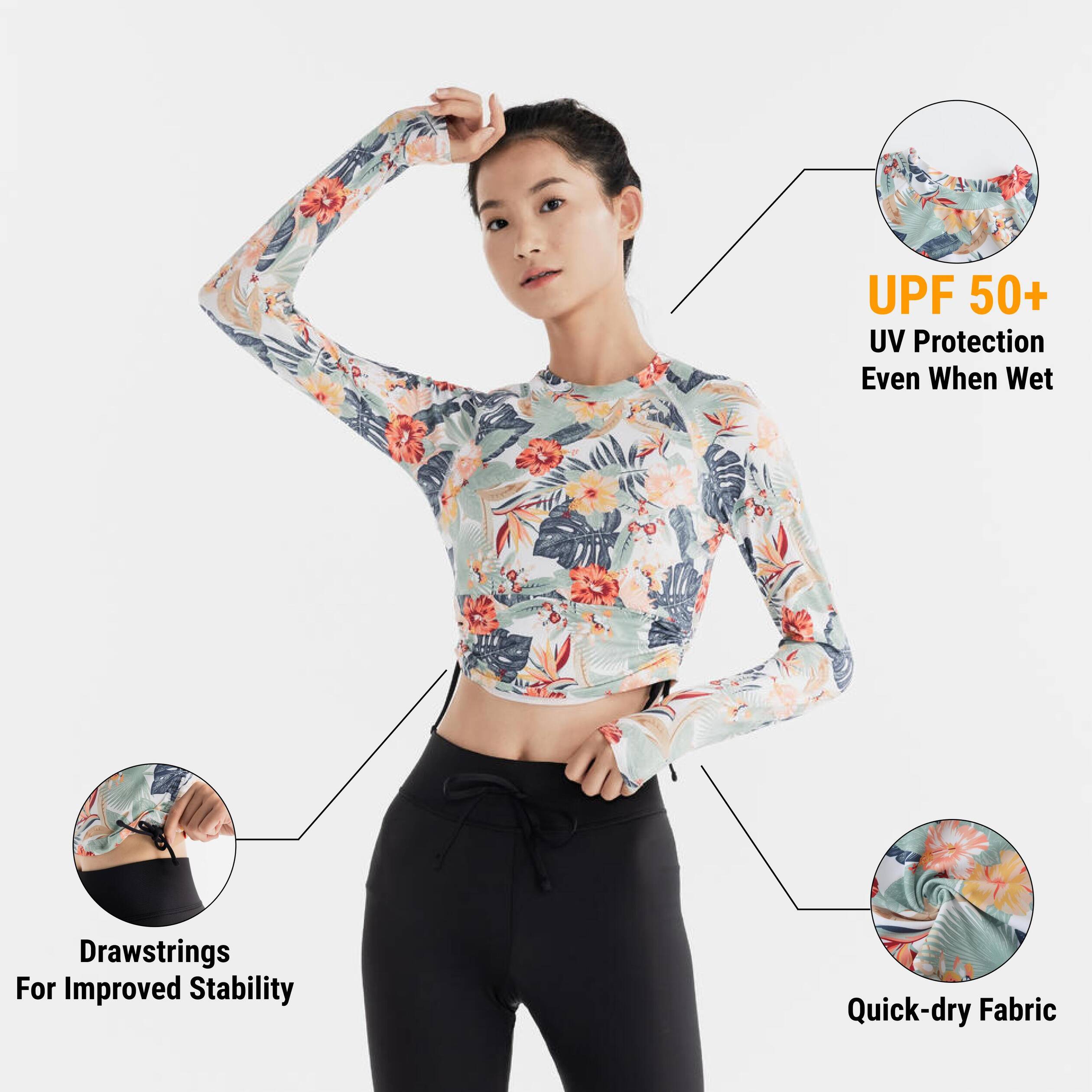 Women's long sleeve UV-protection surfing top 100 Sunny Glory