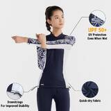 Women UV Protection UPF50+ Beach Top Surfing Rashguard T-shirt Navy White