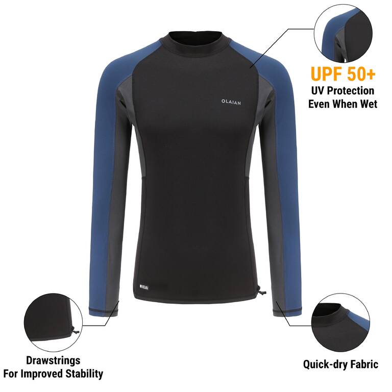 Men Surfing Long sleeve UV Protection(UPF50+) Blue